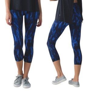 Lululemon Wunder Under Crop Size 4 (Hi-Rise) Painted Animal Sprinkler Bl…